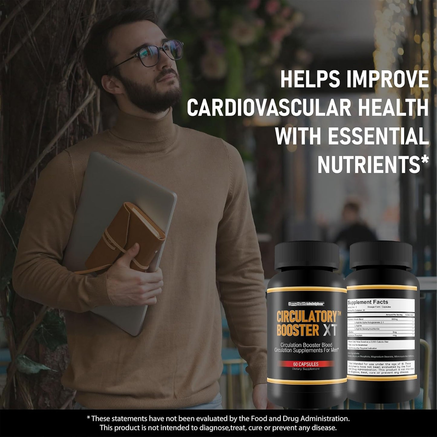 Happy Health Marketplace Circulatory Booster XT - Advanced Blood Flow Support Supplement for Men - Improve Whole Body Circulation - Boost Blood Flow with Circulation Pills