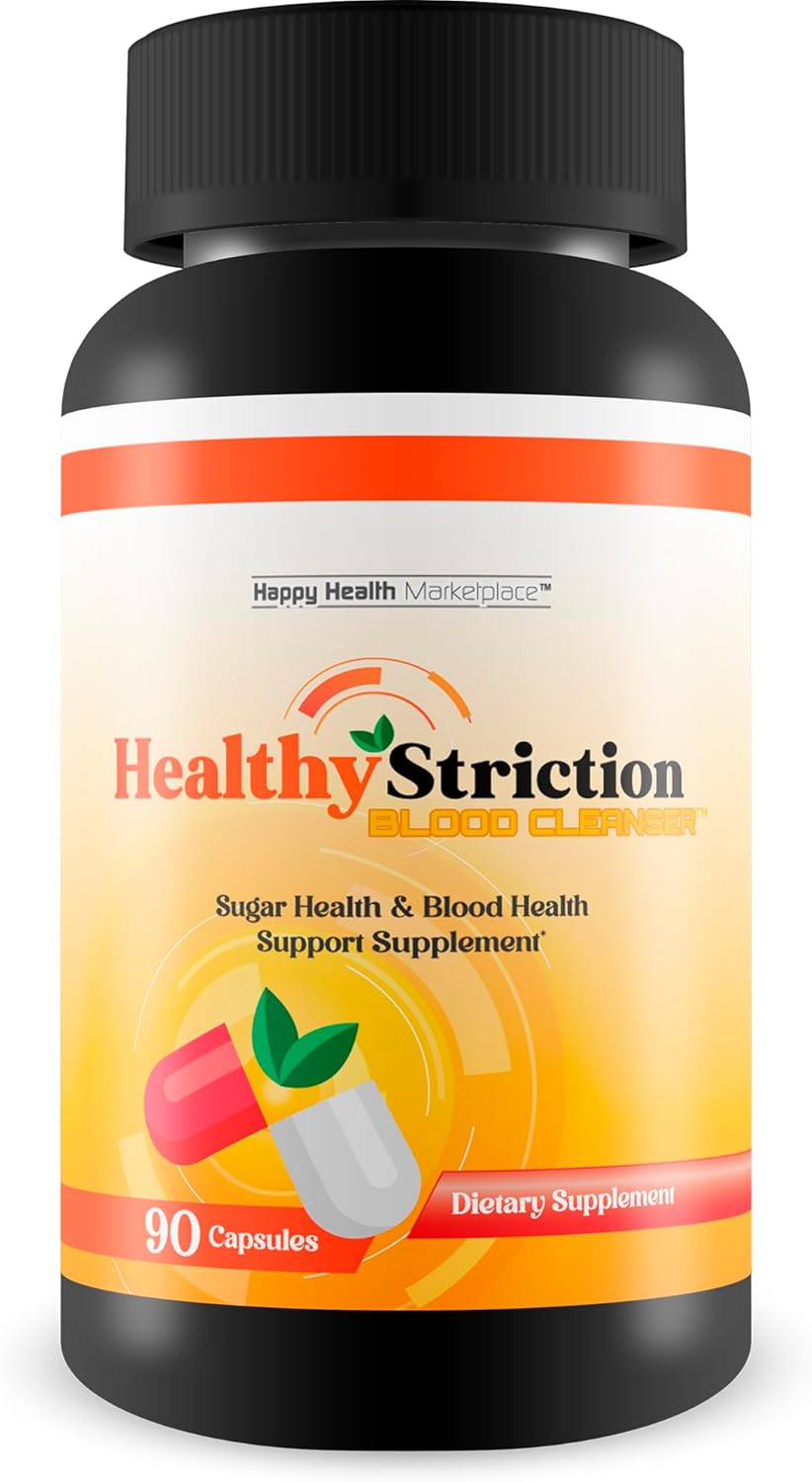 Happy Health Marketplace Healthy Striction Blood Cleanser for Sugar & Blood Balance - Circulatory Support Supplement for Blood Health & Sugar Control