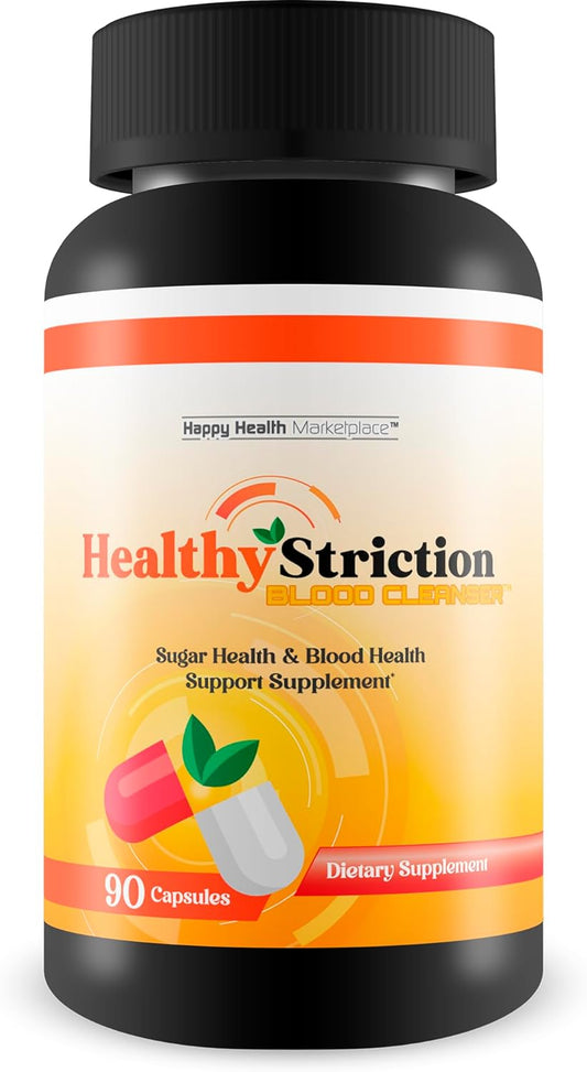 Happy Health Marketplace Healthy Striction Blood Cleanser for Sugar & Blood Balance - Circulatory Support Supplement for Blood Health & Sugar Control