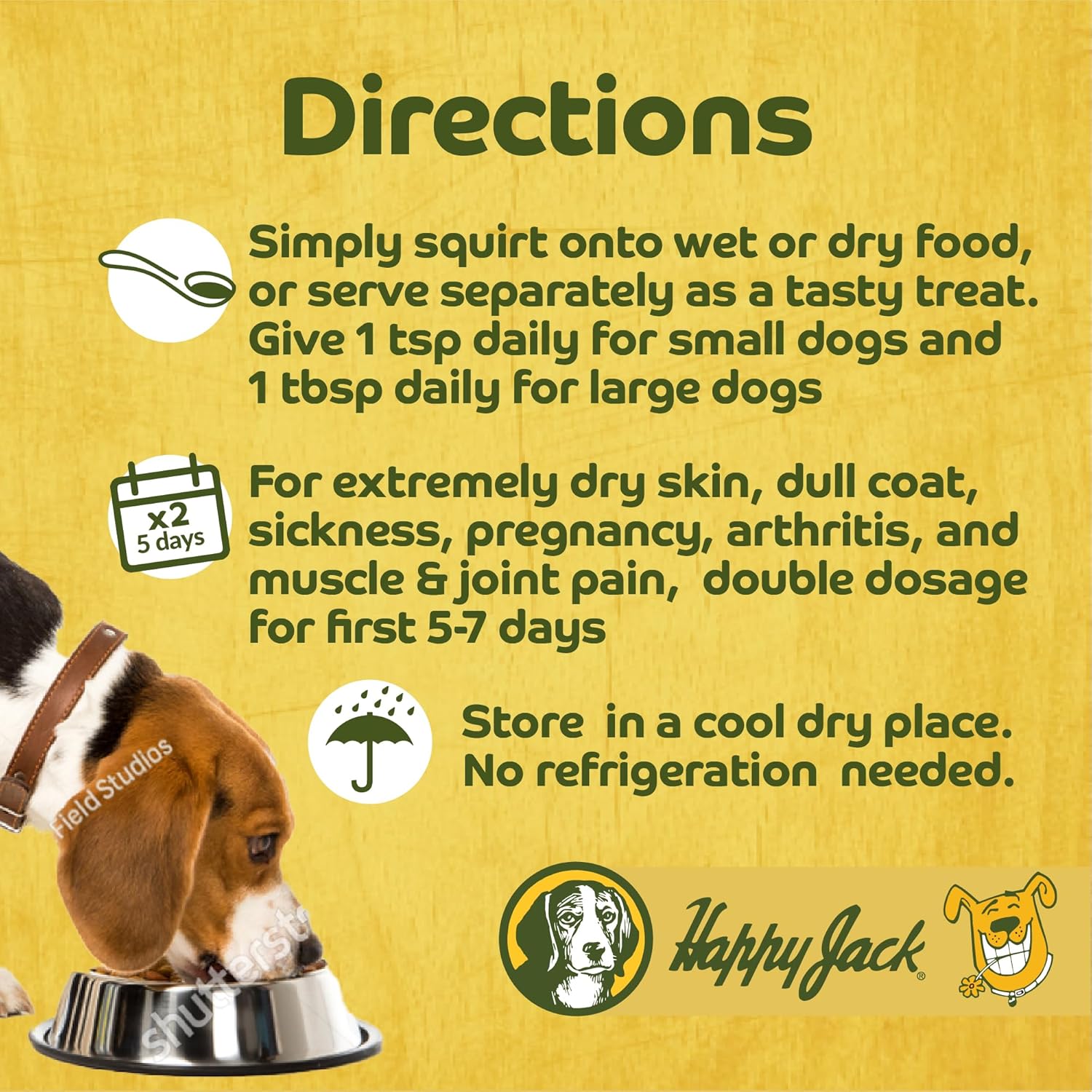 Happy Jack Omega 3 Fish Oil Supplement for Dogs 16 oz - Skin, Coat, Brain, Eyes, Bones, Joint, Heart, Immune Health - Energy Booster - EPA, DHA, Vitamin A, D
