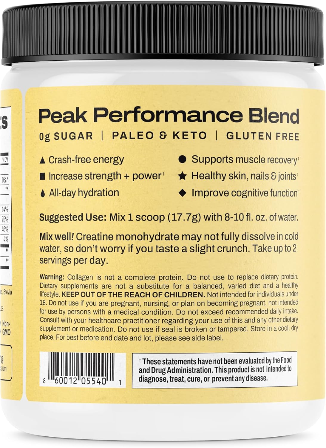 Harlo Pineapple Salt Electrolyte Drink Mix with Bovine Collagen & Creatine - Energy Powder for Pre & Post Workout Recovery