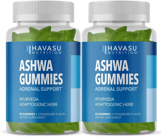 HAVASU NUTRITION Ashwagandha Gummies Supplement Designed to Support a Natural Calm - Herbal Support - Ashwagandha Gummies for Women and Men - Non-GMO and Gluten-Free Supplement - 120 Vegan Strawberry Gummies