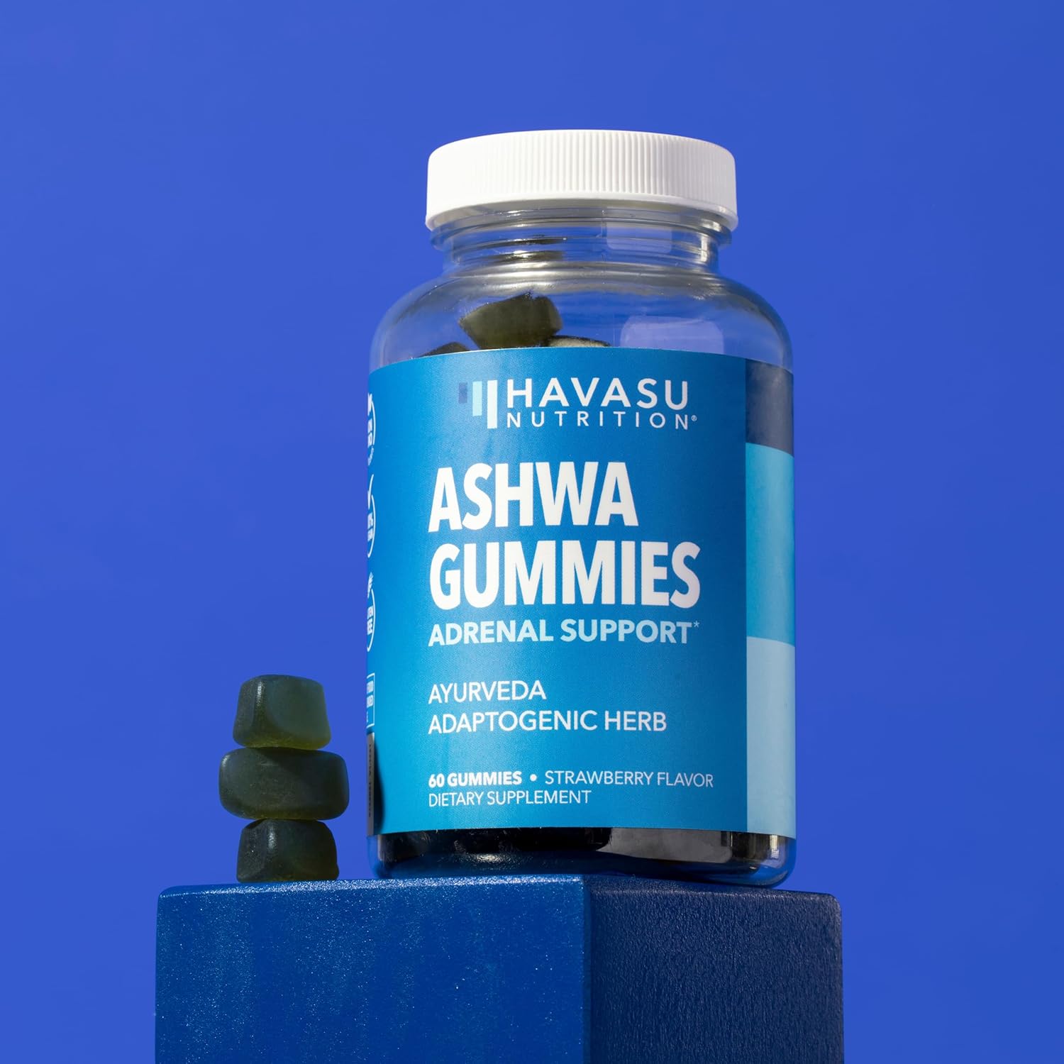 HAVASU NUTRITION Ashwagandha Gummies Supplement Designed to Support a Natural Calm - Herbal Support - Ashwagandha Gummies for Women and Men - Non-GMO and Gluten-Free Supplement - 120 Vegan Strawberry Gummies