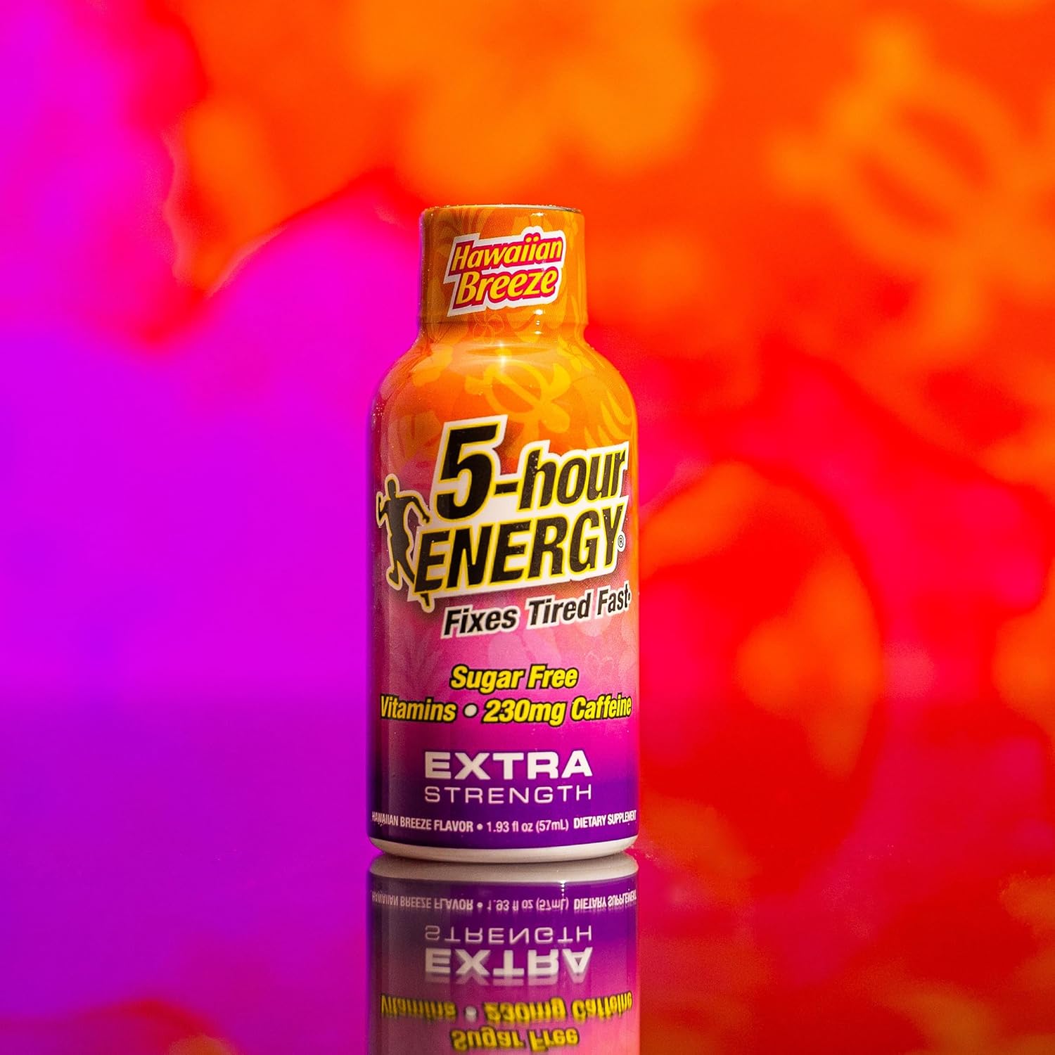 Hawaiian Breeze Flavor Extra Strength Energy Shot with Amino Acids & B Vitamins - Sugar-Free, Zero Calories, 230mg Caffeine - 24 Count