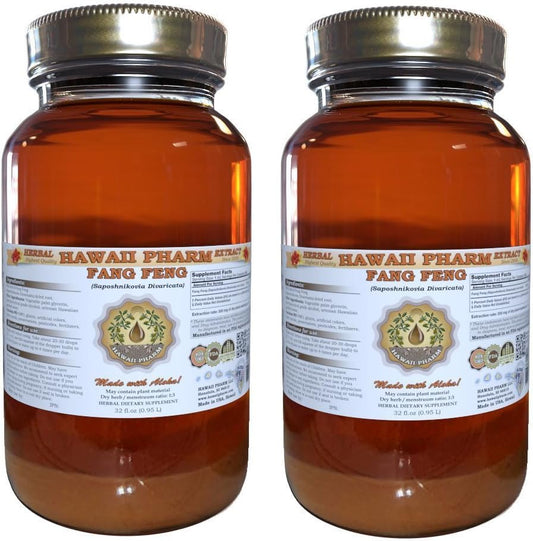 HawaiiPharm Fang Feng and Siler Tincture - Dried Root Powder Liquid Extract, Herbal Supplement 64 oz Unfiltered