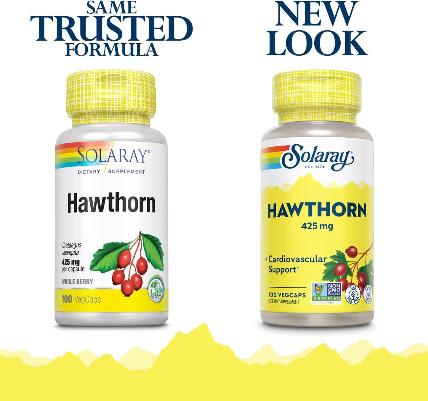 Hawthorn Berry 425mg in 100 VegCaps by Solaray for Heart Health & Circulation Support