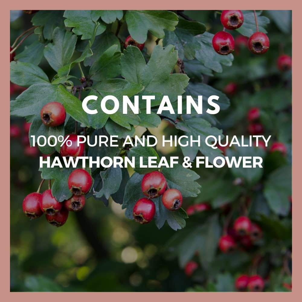 Hawthorn Leaf & Flower 1000mg Capsules | 60 Vegan Herbal Supplements | Non-GMO, Gluten & Dairy Free