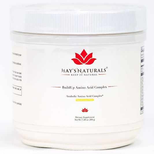 Hay's Naturals BuildUp - Amino Acid Complex for Lean Muscle Growth & Recovery | BCAA Powder with Essential Aminos | Natural Lemon Flavor | 30 Servings