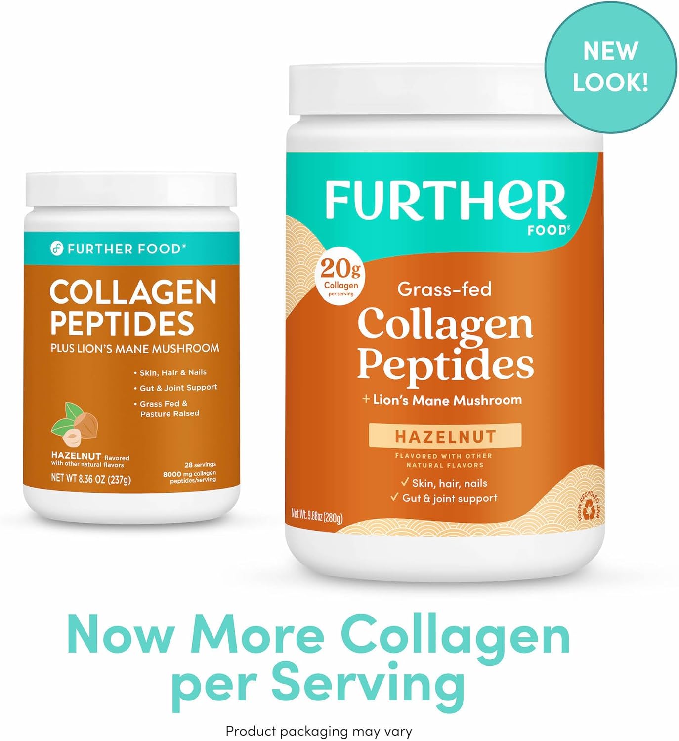 Hazelnut Collagen Peptides Powder with Lion’s Mane Mushroom - Grass-Fed Type 1 & 3 Protein for Gut Health, Joints, Hair, Skin, Nails - Paleo Keto Friendly 9.88 oz