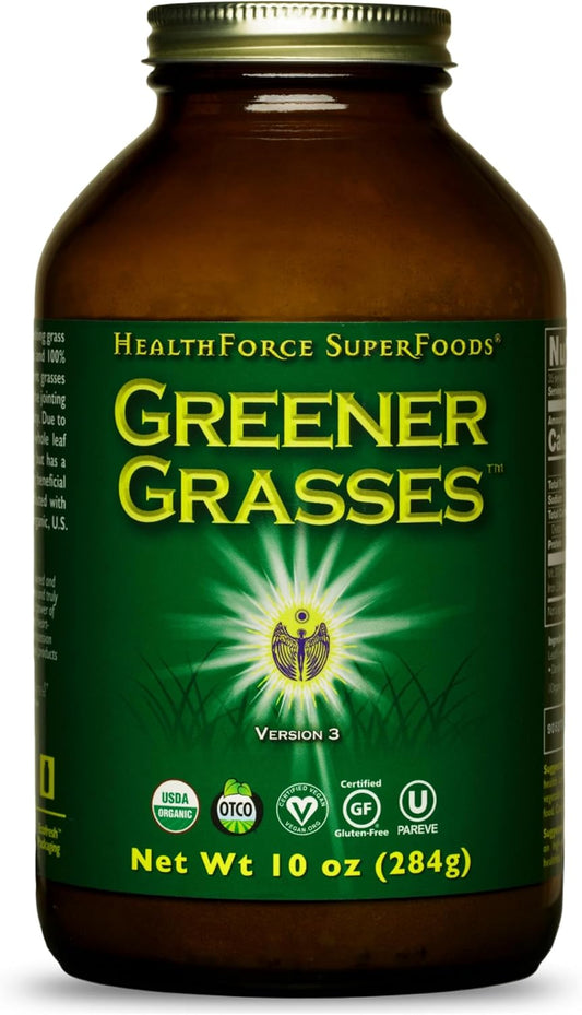 HealthForce SuperFoods Greener Grasses - 10 Ounce Powder for Boosting Health and Wellness