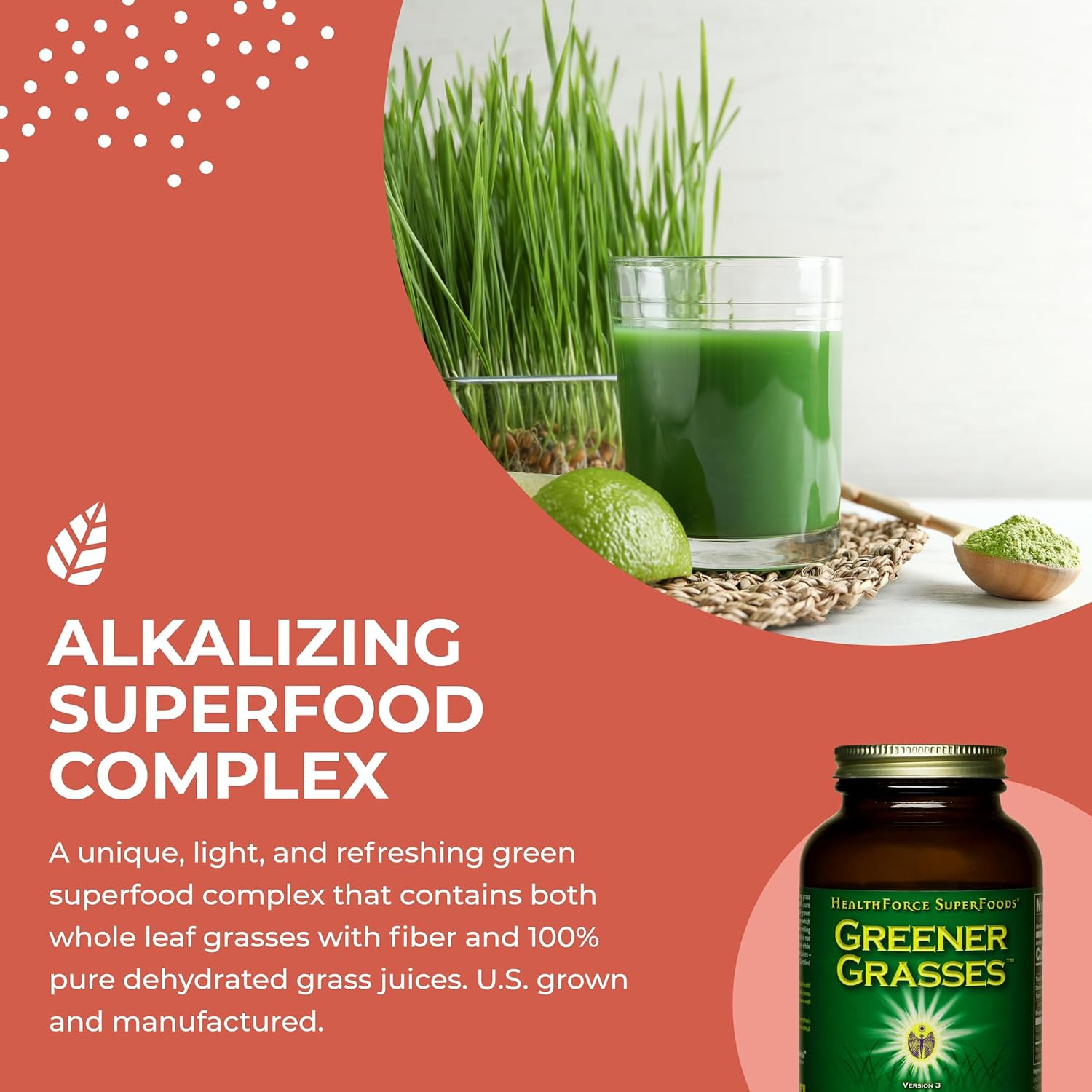 HealthForce SuperFoods Greener Grasses - 10 Ounce Powder for Boosting Health and Wellness