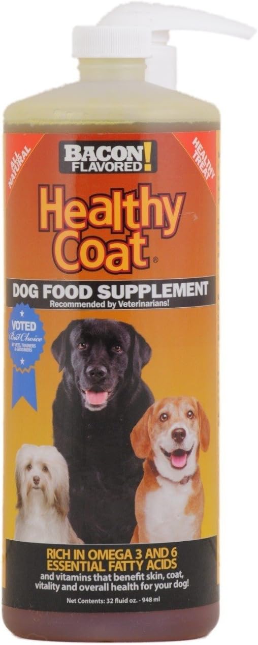 Healthy Coat Dog Food Supplement: Quart - Supports Healthy Skin, Reduces Shedding, Itching, Hot Spots, Allergies, Boosts Immune System