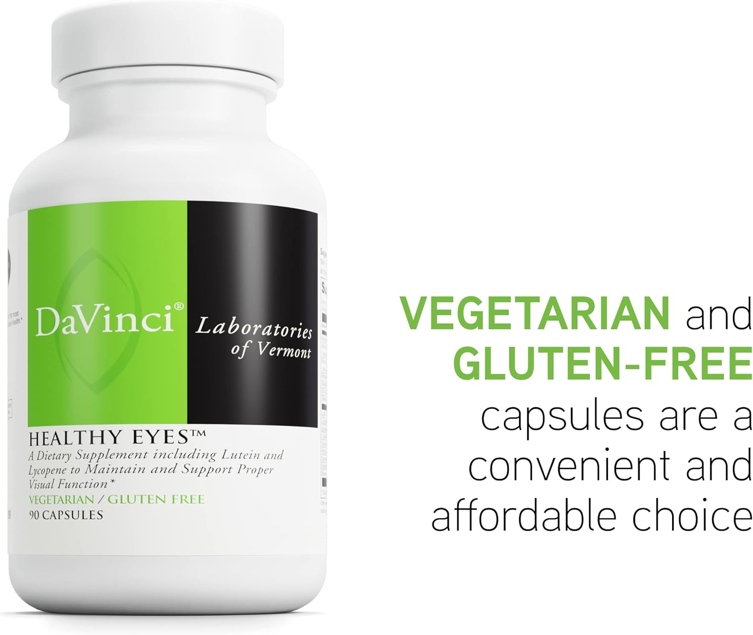 Healthy Eyes Dietary Supplement with Vitamins, Minerals, Lutein, Lycopene, Zeaxanthin - 90 Capsules for Eye Health and Visual Function