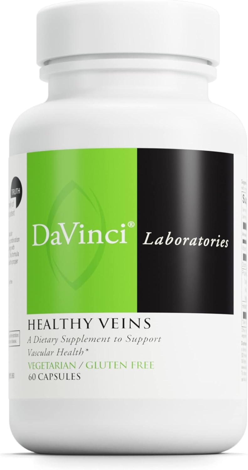 Healthy Veins Dietary Supplement with Vitamin C, Diosmin, and More - Supports Vascular Health and Leg Vein Structure - Gluten-Free - 60 Capsules