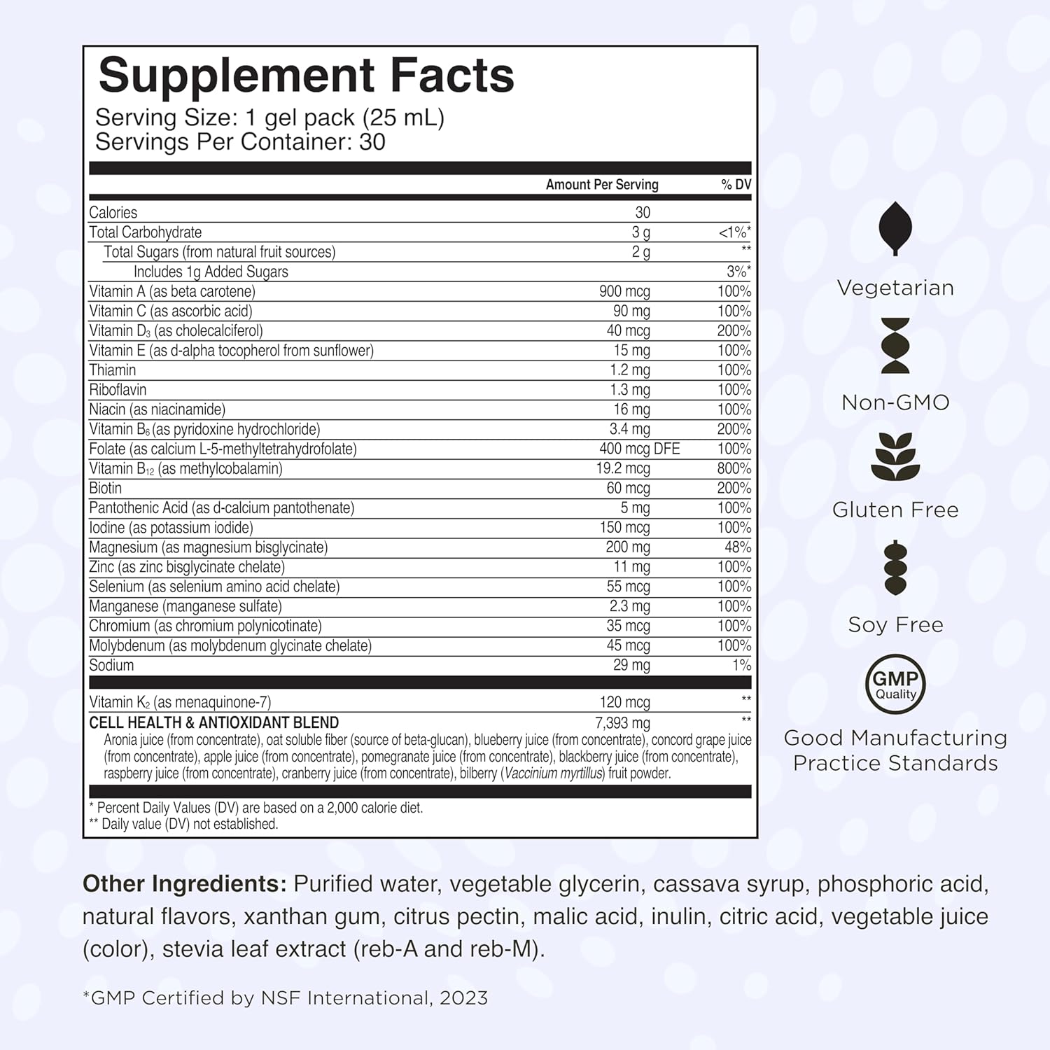 Healthycell Bioactive Multi - Liquid Multivitamin for Men and Women - Supports Brain, Heart, Immunity, Energy, Skin, and Hair - Maximum Absorption - 30 Gel Packs