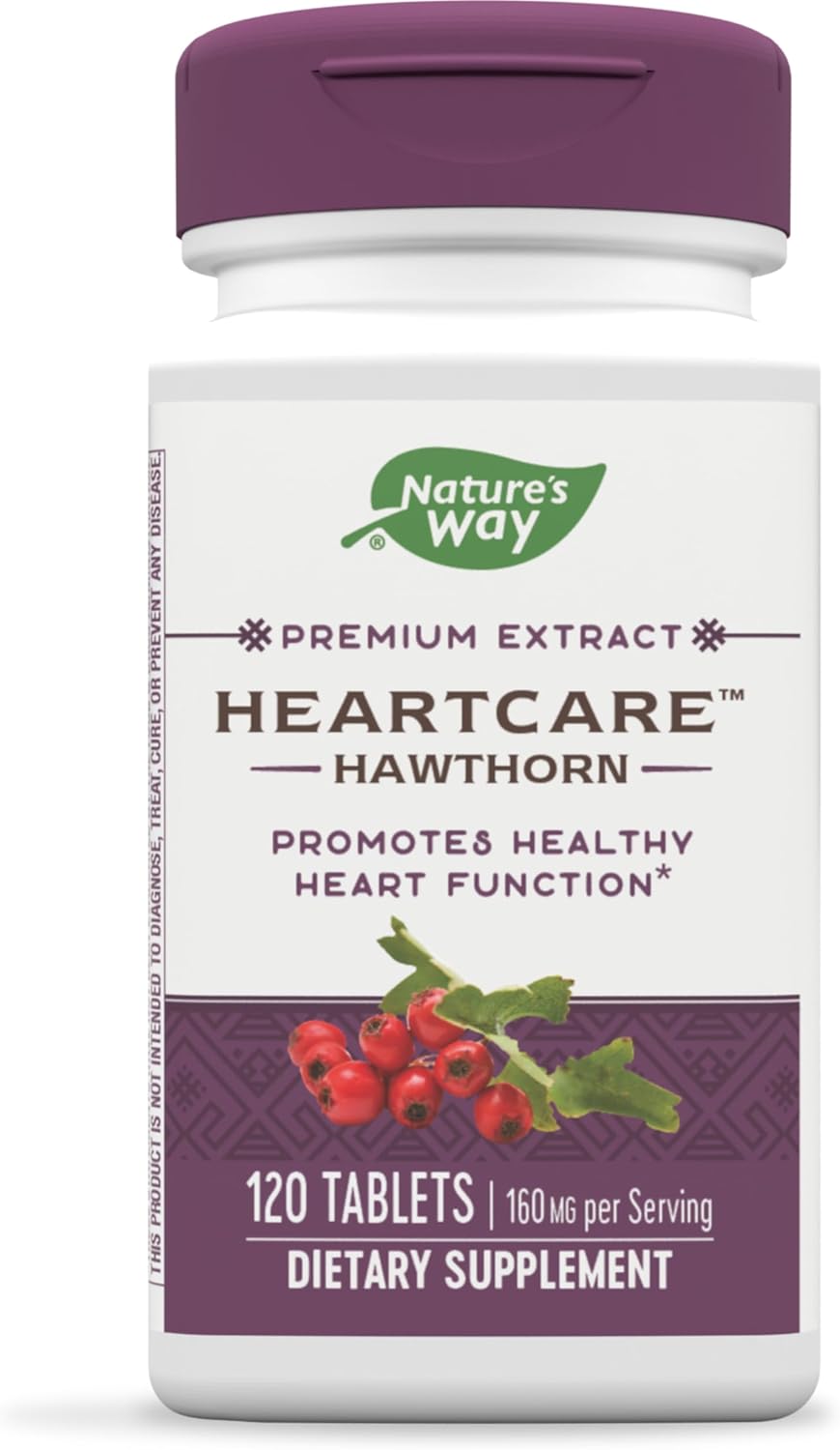 Heart Care Hawthorn Extract - Promotes Healthy Heart Function - 120 Tablets