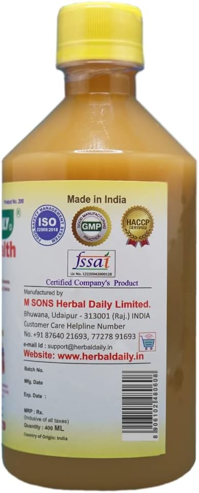 Heart Health Dietary Supplement with Apple Cider Vinegar, Garlic Juice, Ginger, Lemon, and Honey - 400 ml Bottle - Lower Cholesterol and Support Heart Wellness