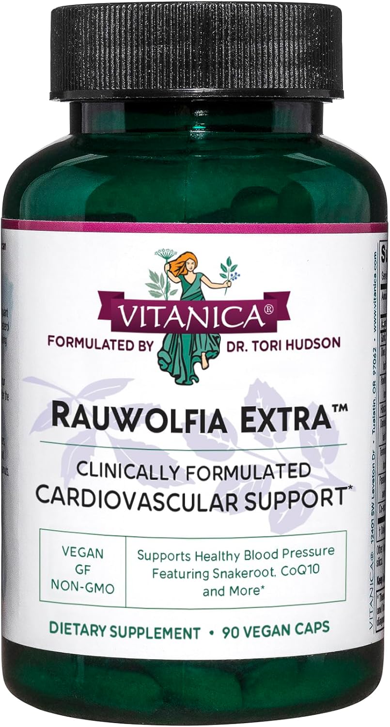 Heart Health Supplement with Magnesium, CoQ10 & Snakeroot - Supports Healthy Blood Pressure - 90 Vegan Capsules