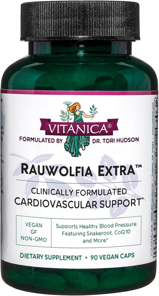 Heart Health Supplement with Magnesium, CoQ10 & Snakeroot - Supports Healthy Blood Pressure - 90 Vegan Capsules