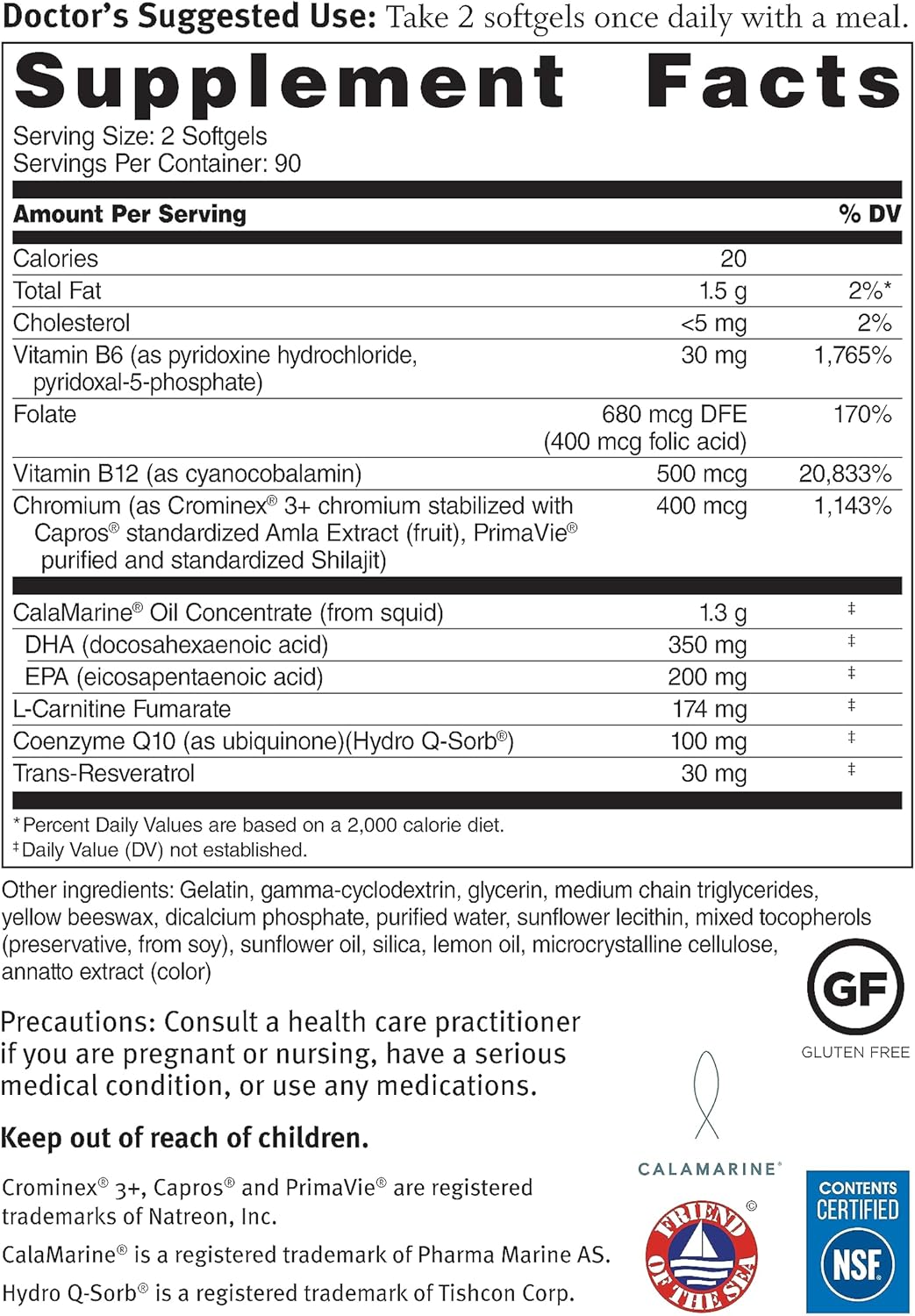 Heart Health Support: Dr. Sinatra Omega Q Plus 100 Resveratrol - Omega-3 Supplement with CoQ10 and Resveratrol for Antioxidant Power (180 softgels)