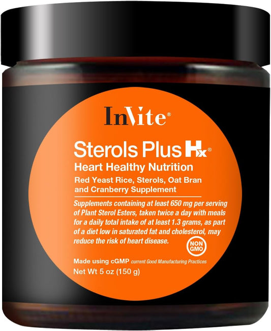 Heart Health Support Supplement with Red Rice Yeast, Sterols, Oat Bran, and Cranberry Extract - 30 Servings