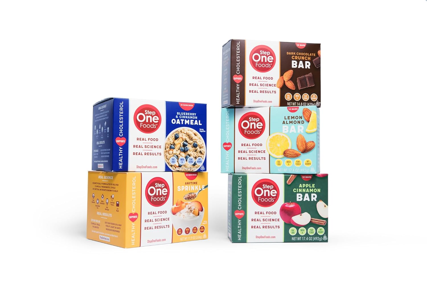 Heart Healthy Apple Cinnamon Bars with Plant Sterols, Omega 3's, and Fiber - Vegan, Gluten Free Snack Bars (12 Pack)