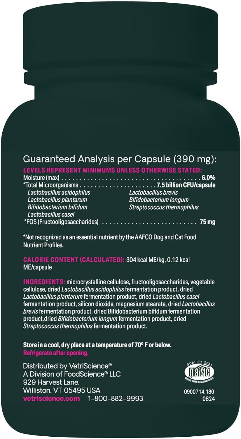 Heart Support Supplement for Dogs & Cats - Omega-3 & Taurine Capsules - VetriScience Cardio Strength - 90 Count