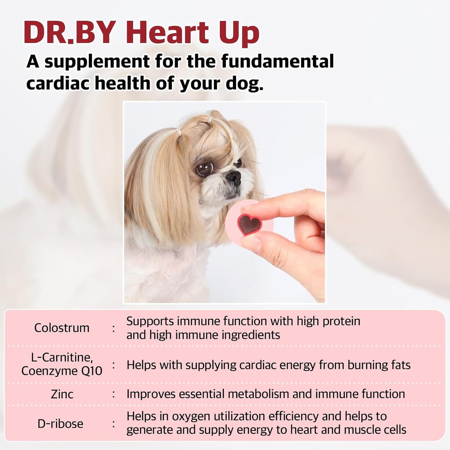 HeartUp Doctor By Dr.by Heart Care Supplements for Dogs - Soft Chews with Colostrum, L-Carnitine, and Coenzyme Q-10 - 2.82 oz (80g), 70 Cheese Flavored Chews