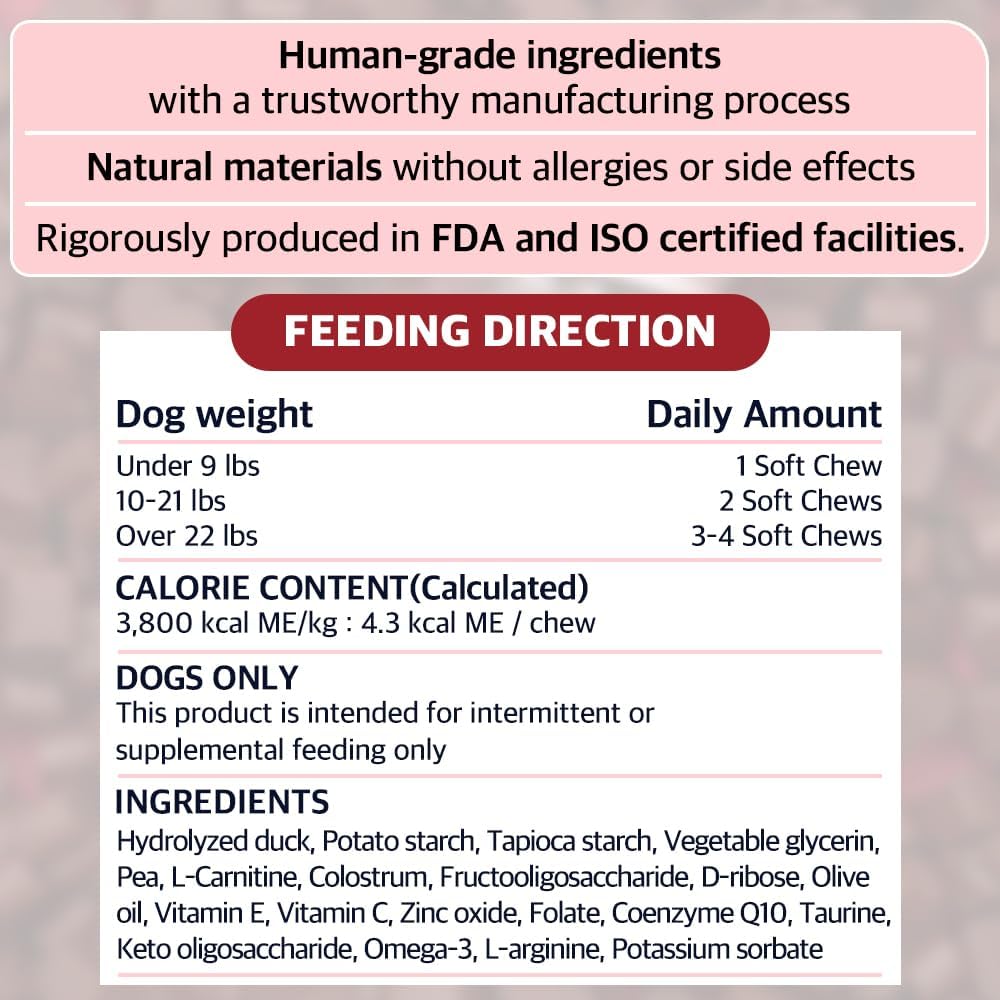 HeartUp Doctor By Dr.by Heart Care Supplements for Dogs - Soft Chews with Colostrum, L-Carnitine, and Coenzyme Q-10 - 2.82 oz (80g), 70 Cheese Flavored Chews