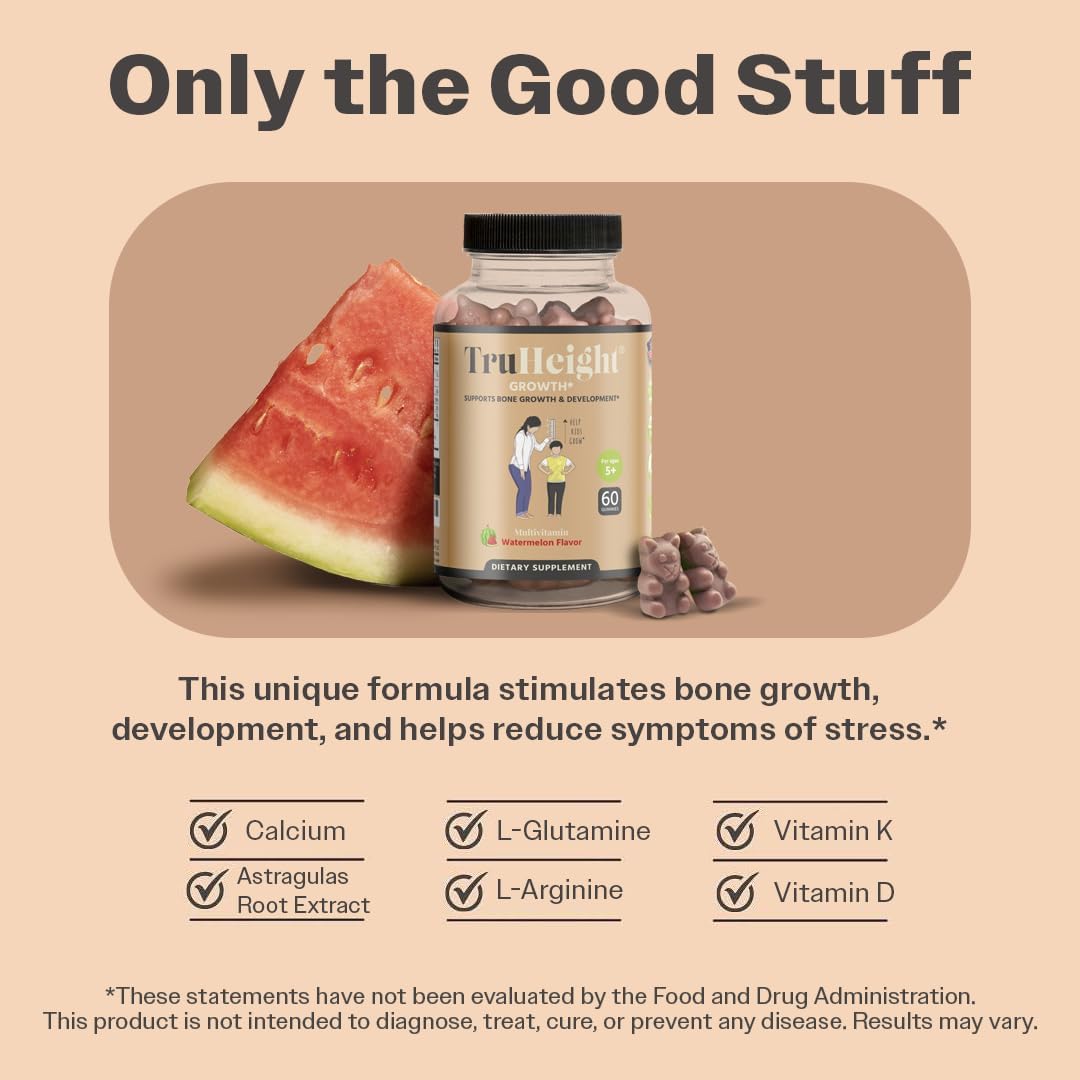 Height Growth Gummies for Kids & Teens - Pediatric Recommended with Ashwagandha & Calcium - Peak Height Increase Vitamins for Ages 5+