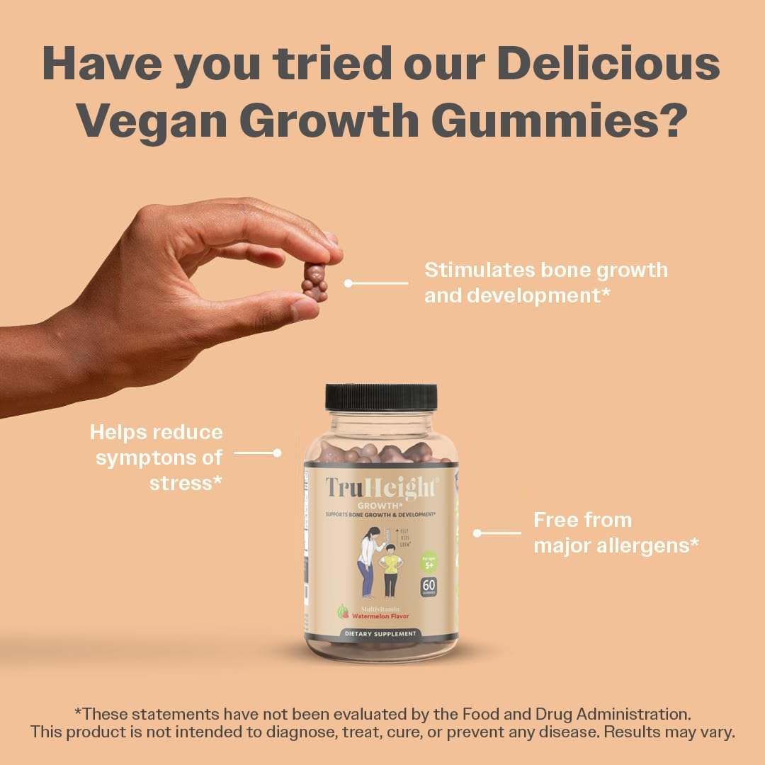 Height Growth Gummies for Kids & Teens - Pediatric Recommended with Ashwagandha & Calcium - Peak Height Increase Vitamins for Ages 5+