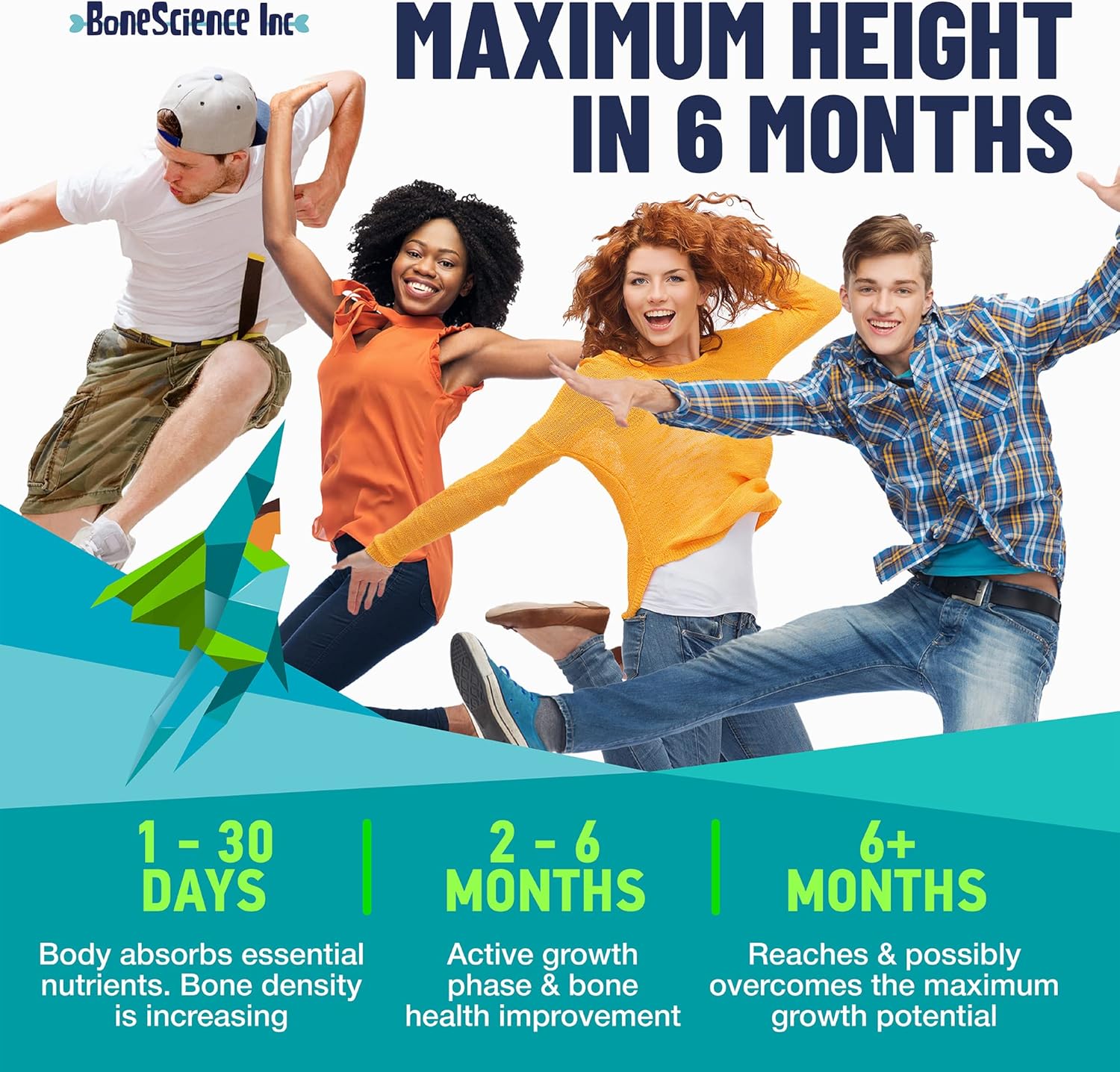 Height Growth Maximizer Pack of 2 - Natural Bone Growth Pills for Adults, Teens & Kids - Made in USA - Vitamins for Boys & Girls to Grow Taller