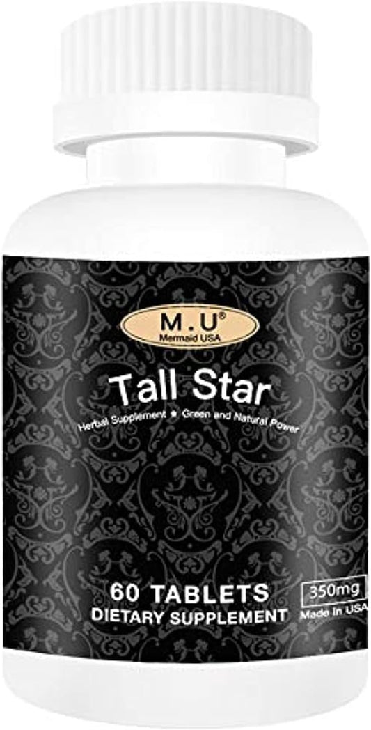 Height Growth Maximizer Pills for Teenagers & Adults - Tall Star Top Star Grow Taller Magic Supplement - Non GMO Pure Herb Formula by M.U Mermaid USA