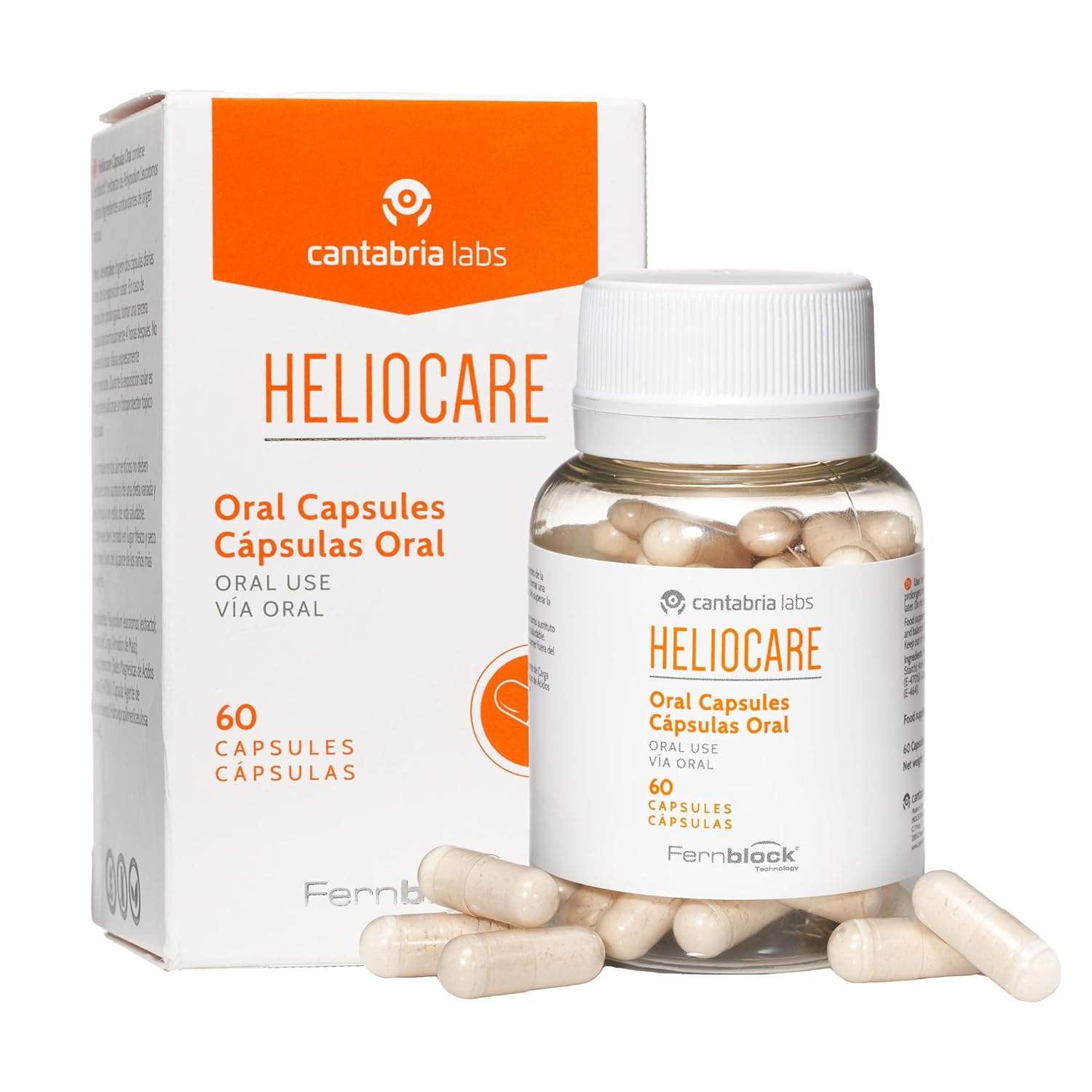 Heliocare Dietary Supplement: Antioxidant-Rich Formula with Polypodium Leucotomos Extract - 60 Veggie Capsules