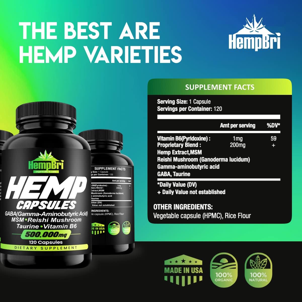 Hempbrimetabolism boosterOil Extract Capsules for Joint Support, Sleep & Immune Health - Natural Seed Oils Powder (1 Pack)