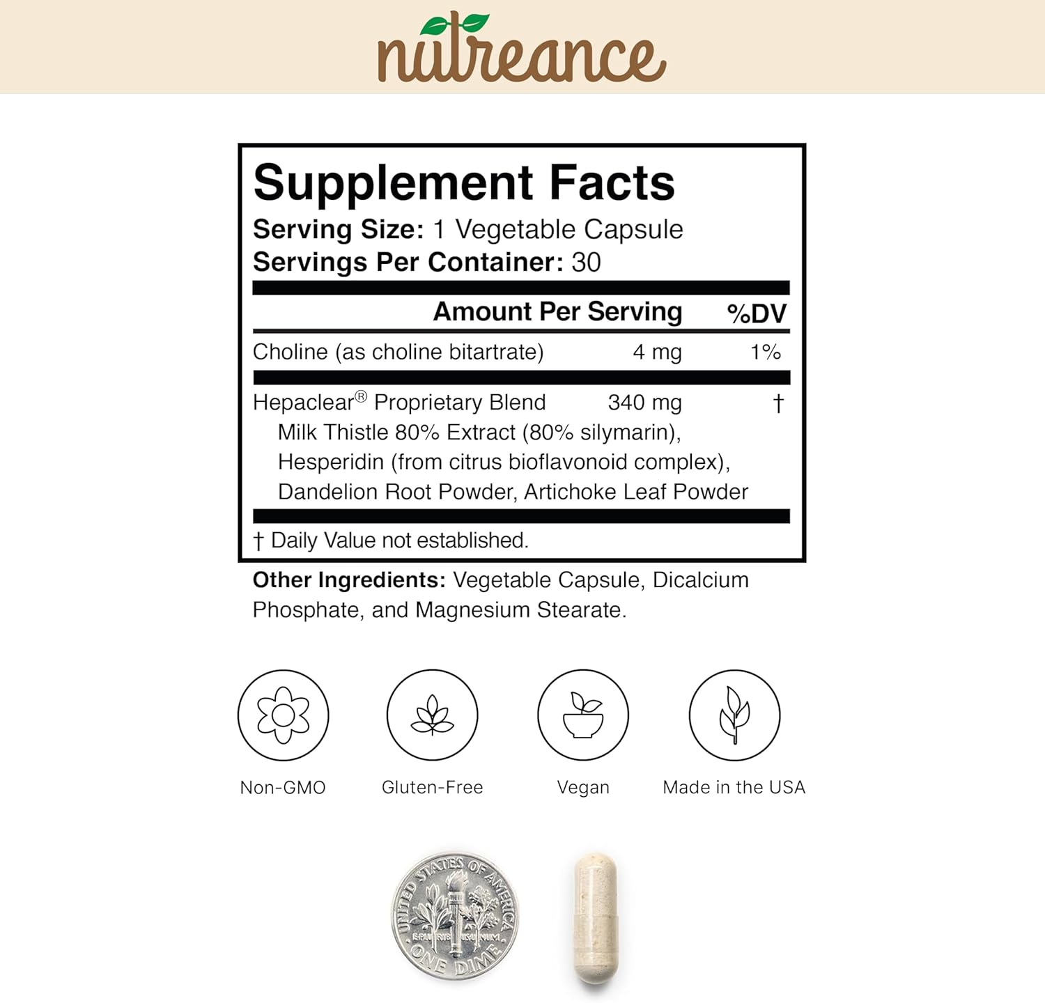Hepaclear Liver Support Supplement with Hesperidin - Natural, Non-GMO, Vegan & Gluten-Free