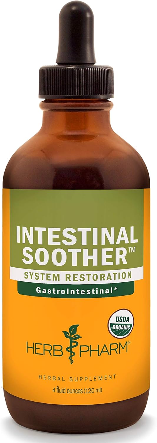 Herb Pharm Intestinal Soother Liquid Herbal Formula with Turmeric Extract - 4 oz - Natural Digestive Support