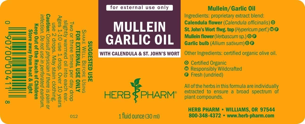 Herb Pharm Mullein Garlic Oil Gift Set - 1 Oz for Adults and Kids