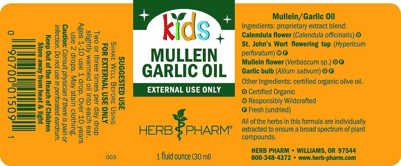 Herb Pharm Mullein Garlic Oil Gift Set - 1 Oz for Adults and Kids
