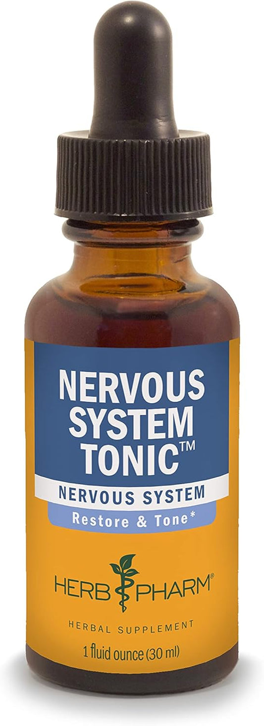 Herb Pharm Nervous System Tonic Liquid Herbal Formula for Strengthening and Calming - 1oz