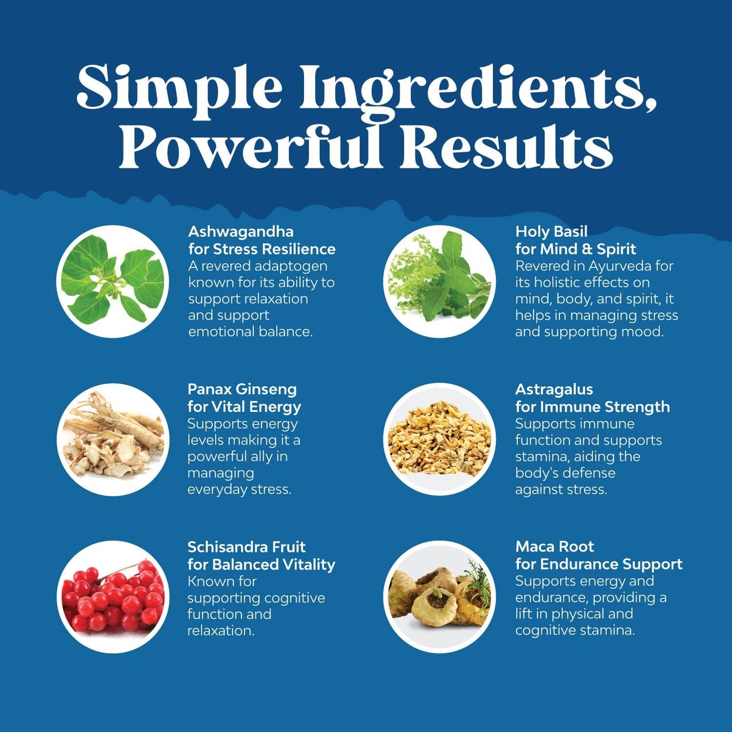 Herbal Adaptogen Mood Support Supplement - Natural Stress Relief with Ashwagandha, Rhodiola Rosea, and Maca Root - Vegan & Non-GMO - 180 Capsules