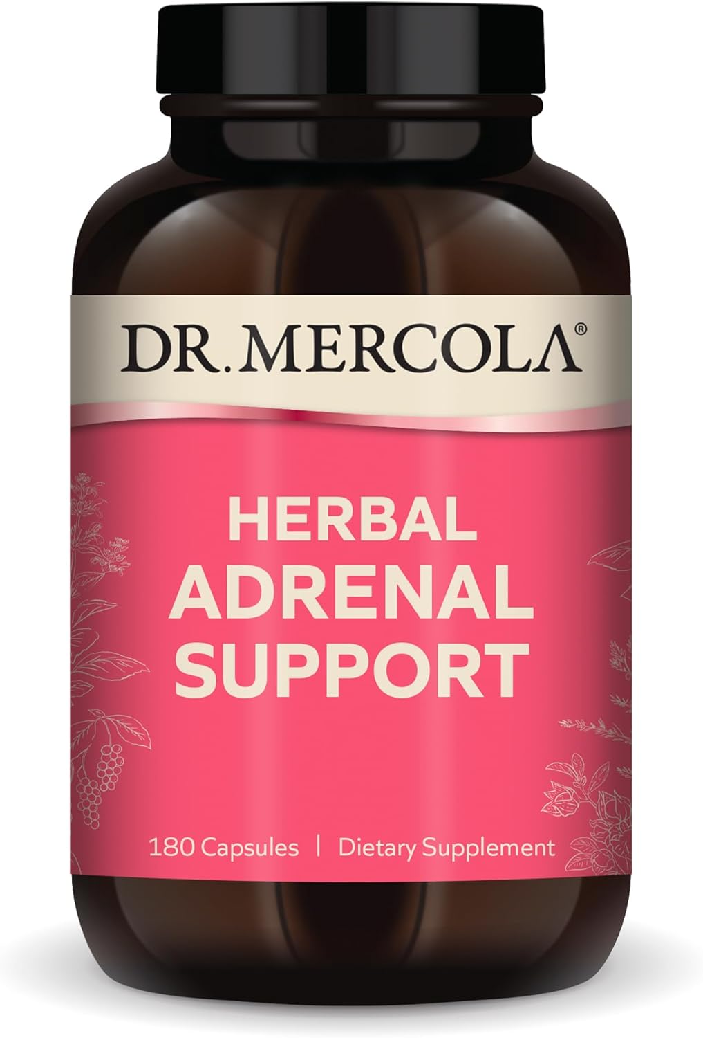 Herbal Adrenal Support by Dr. Mercola - 90 Servings (180 Capsules) - Mood & Stress Management Dietary Supplement - Non-GMO
