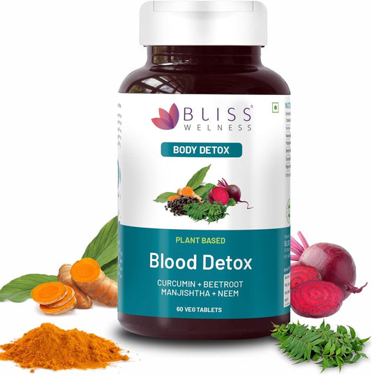 Herbal Blood Purifier with Curcumin, Beetroot, Manjistha & Neem Extracts - Detox & Skin Radiance - 60 Tablets