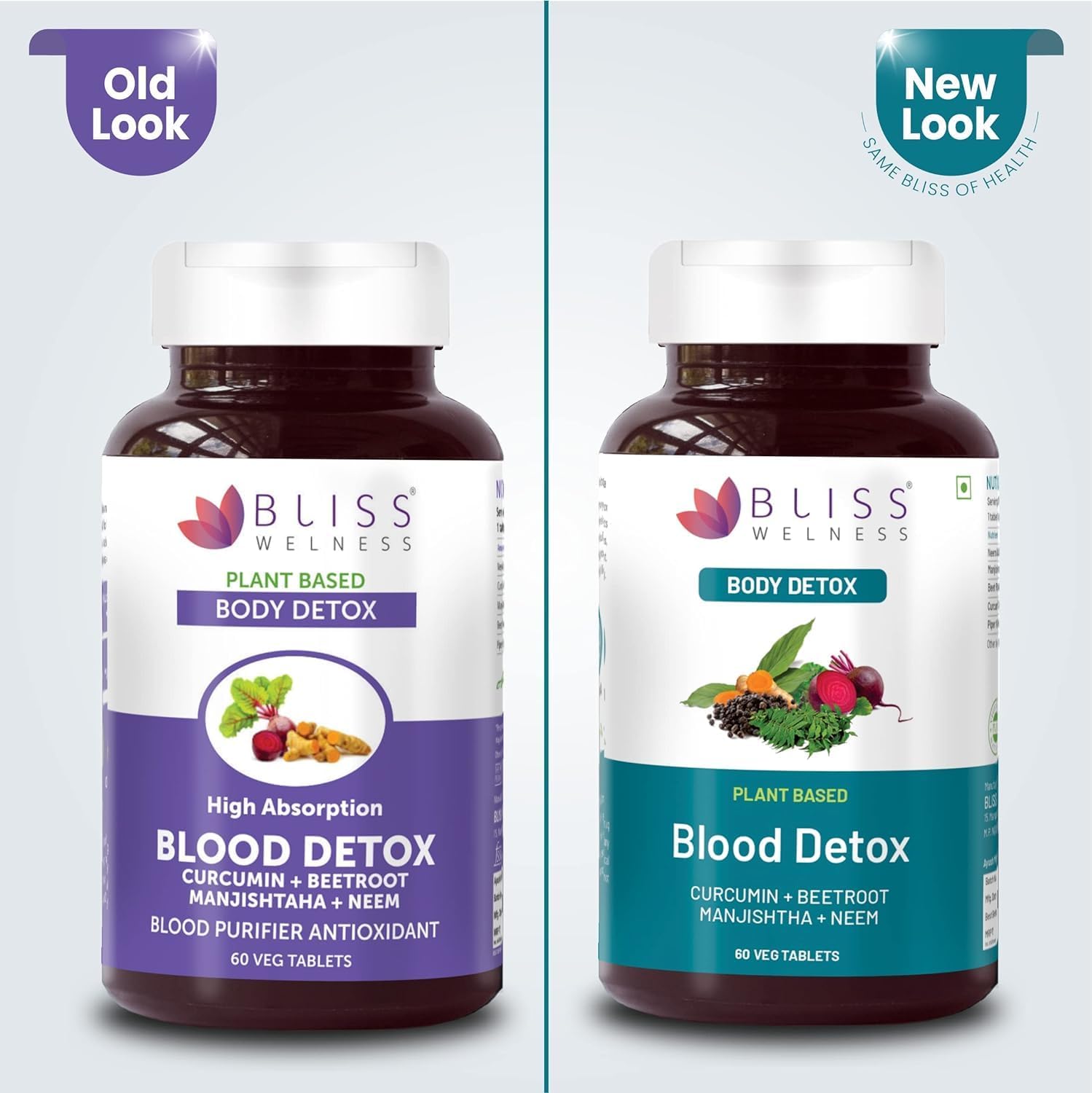 Herbal Blood Purifier with Curcumin, Beetroot, Manjistha & Neem Extracts - Detox & Skin Radiance - 60 Tablets