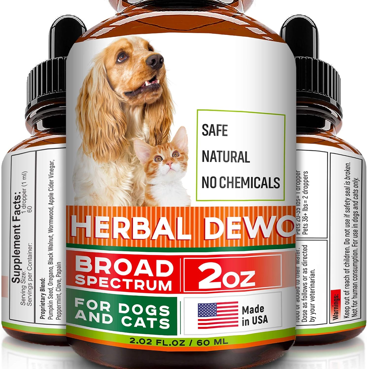 Herbal Cleanse for Cats and Dogs - Homeopathic Parasite and Toxin Remedy - All Breeds and Sizes - 2oz Bottle for Puppies and Kittens