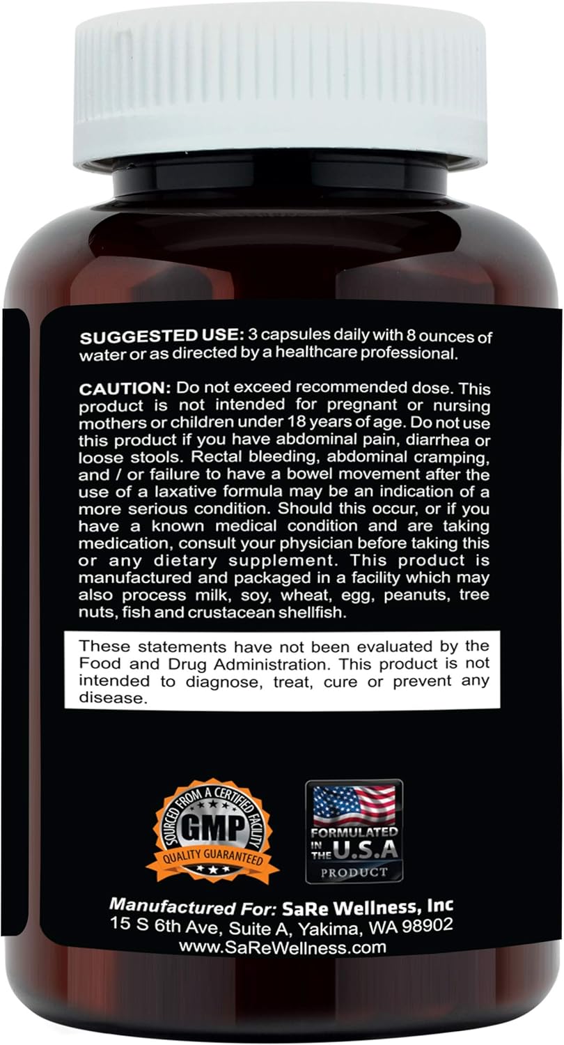 Herbal Colon Cleanse & Gut Detox Supplement with Probiotics - Natural Daily Cleanse for Energy & Relief from Constipation - Psyllium Husk Capsules - 180 Count
