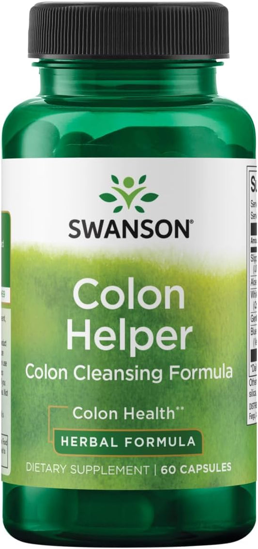 Herbal Colon Health Supplement with Vervain, Goldenseal Root, Slippery Elm Bark - Promotes Digestive Health & Healthy Eliminations - 60 Capsules