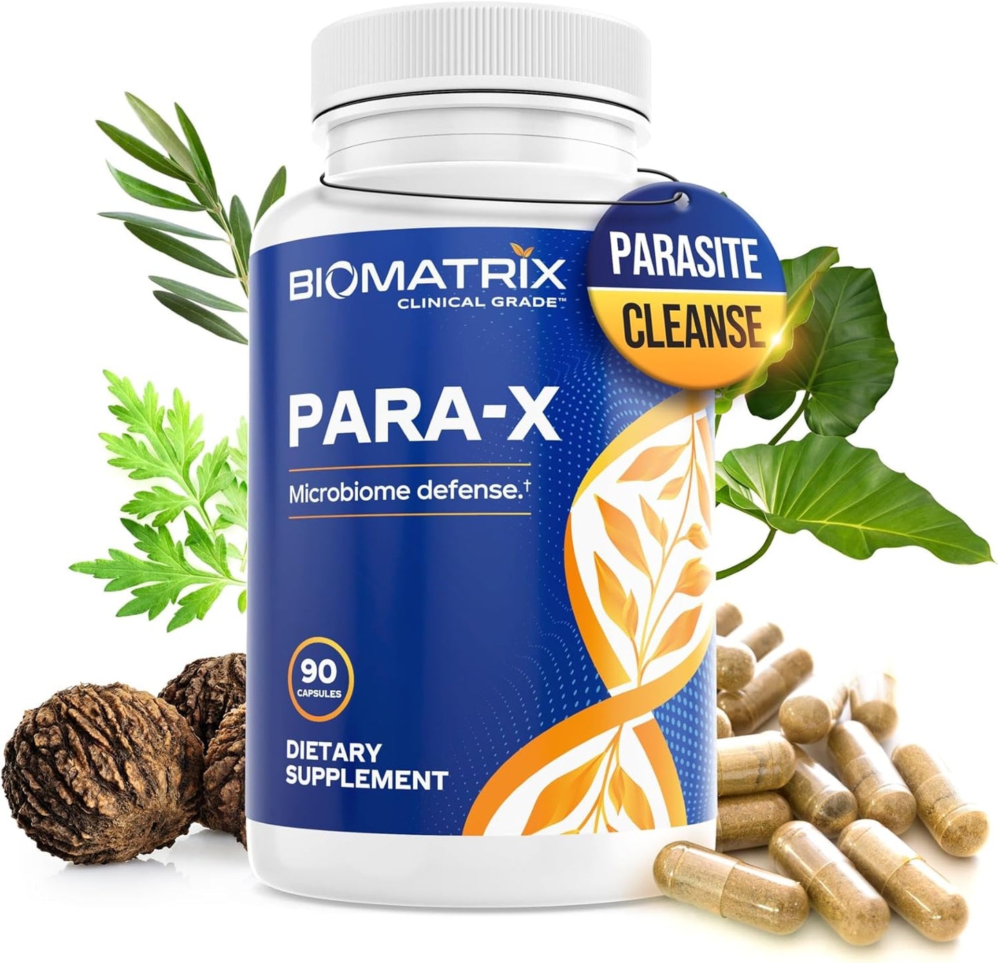 Herbal Digestive Cleanse Supplement with Wormwood, Berberine, Black Walnut, Artemisinin, Olive Leaf - 90 Veg Caps for Humans