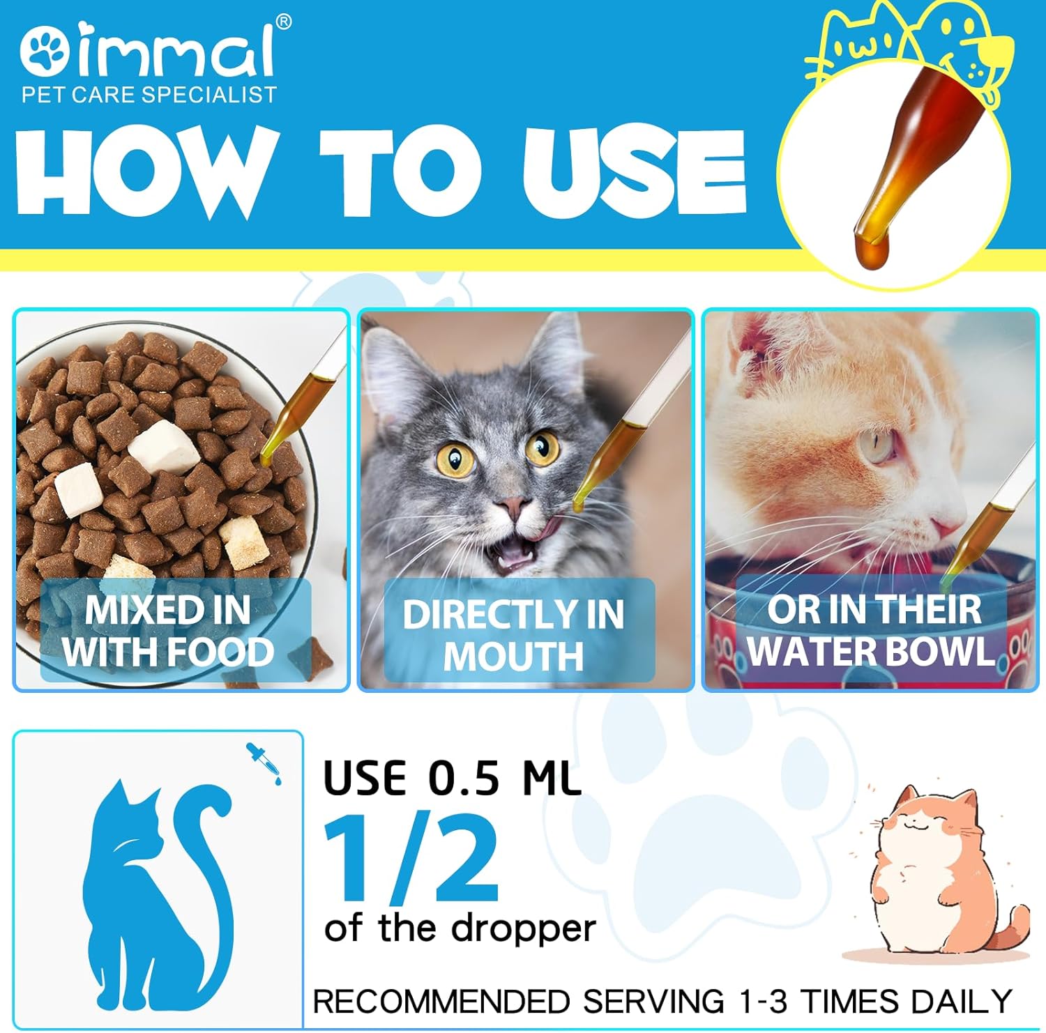 Herbal Drops for Cats with Kennel Cough Relief - Chicken Flavor, 2 Fl oz - Pet Health Supplies for Cat Cough Care