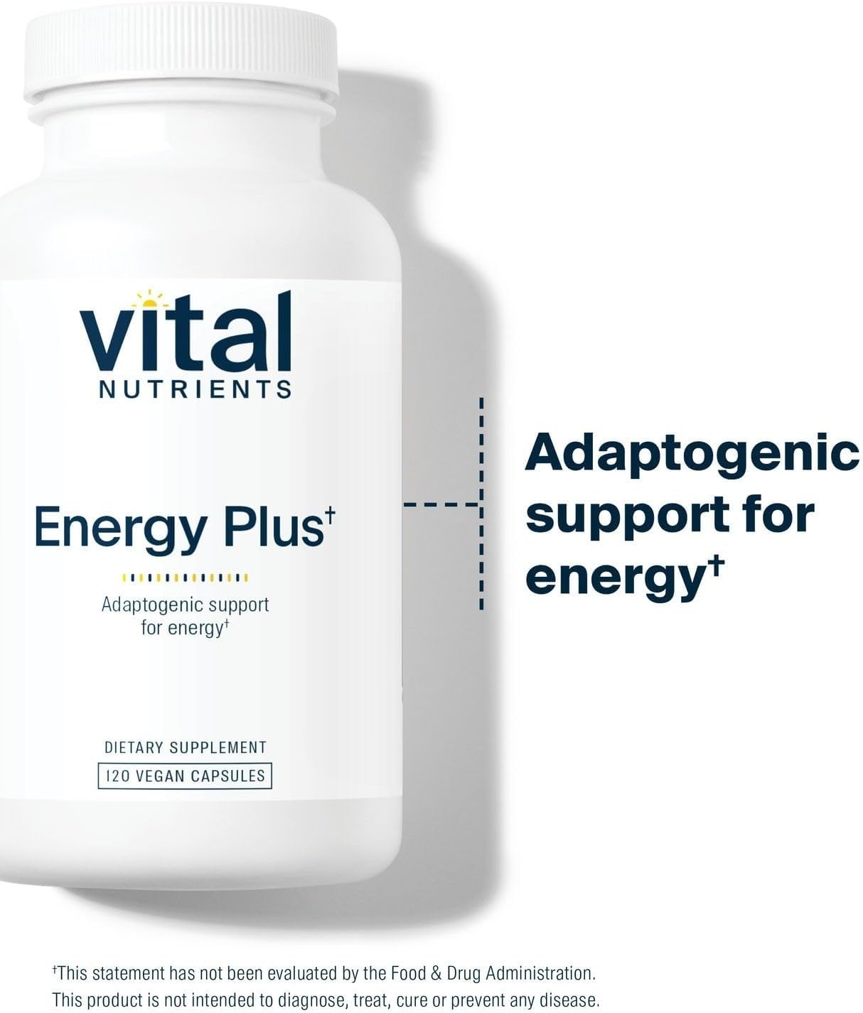 Herbal Energy Support Capsules | Boost Mental & Physical Stamina | Adaptogenic Stress Relief | Gluten, Dairy, Soy Free | Non-GMO | 120 Count